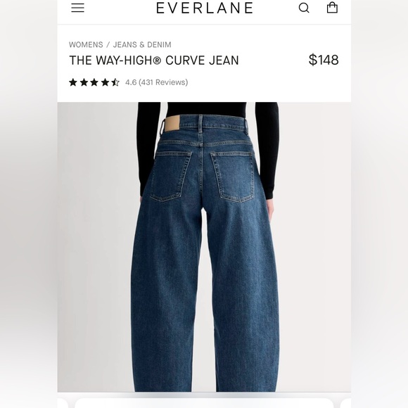 Everlane the way high curve jeans size 27R Barrel leg EUC - Picture 2 of 7